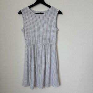 Uniqlo Women’s Soft Elegant White Polka Dot Midi Dress, Elastic Waist, S